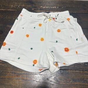 Free People Sprint To The Finish Printed Shorts Orange Size Small
